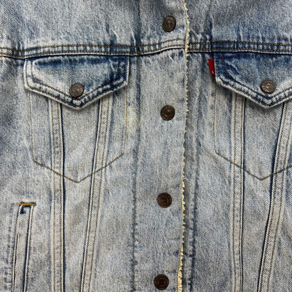 Levi's Denim Jacket Women's XS Light Blue Sherpa Lined Vintage Classic 80s Style - Picture 6 of 12